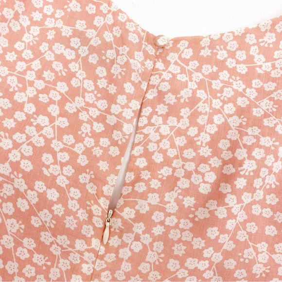 White Fox Boutique Fall Flowers Button Front Mini Dress Blush Pink Ditsy Floral - Picture 10 of 12